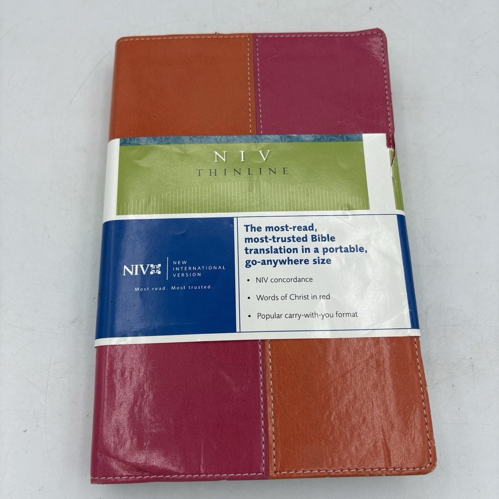 NIV Thinline Bible Zondervan Orange Pink Italian Duo Tone Red Letter